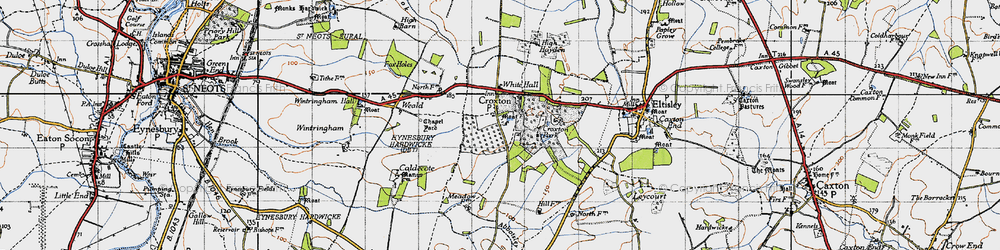 Old map of Abbotsley Brook in 1946
