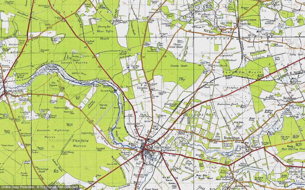 Old Map of Historic Map covering Dreadnought in 1946