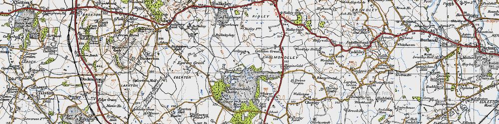 Old map of Cholmondeley Castle in 1947