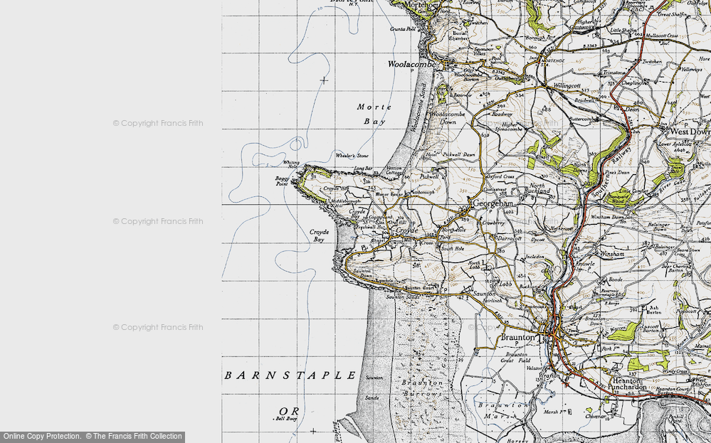 Old Map of Historic Map covering Baggy Point in 1946