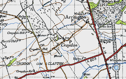 Old map of Croydon in 1946