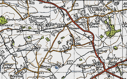 Old map of Crozen in 1947