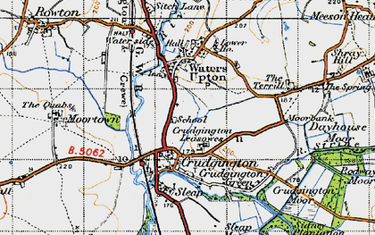 Old map of Crudgington in 1947