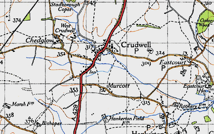 Old map of Crudwell in 1947