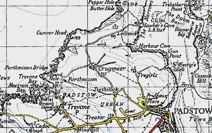 Old map of Lellizzick in 1946