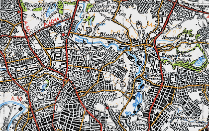 Old map of Crumpsall in 1947