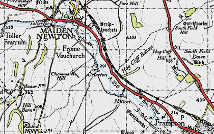 Old map of Break Heart Hill in 1945