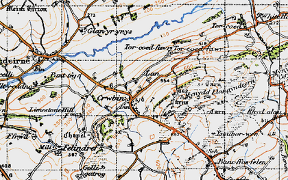 Old map of Crwbin in 1946