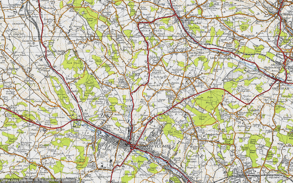 Old Map of Cryers Hill, 1947 in 1947