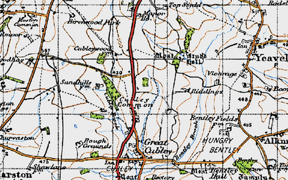 Old map of Cubley Common in 1946