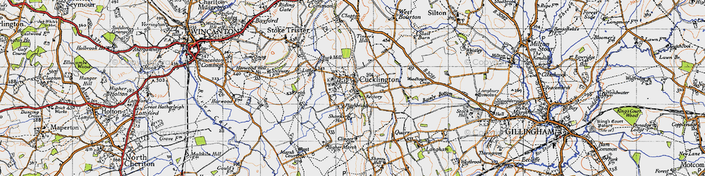 Old map of Cucklington in 1945