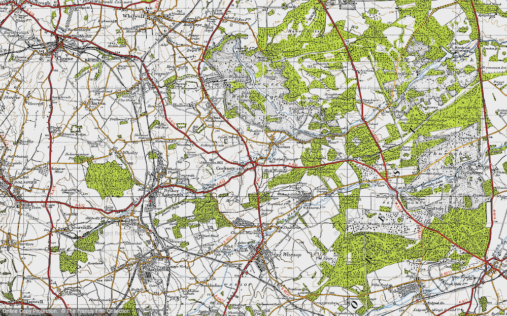 Old Map of Cuckney, 1947 in 1947
