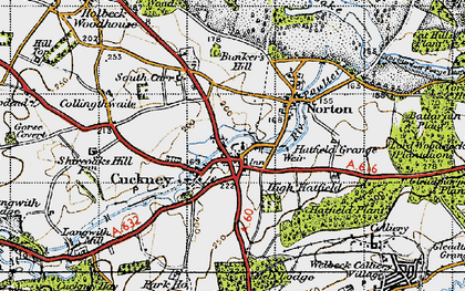 Old map of Cuckney in 1947