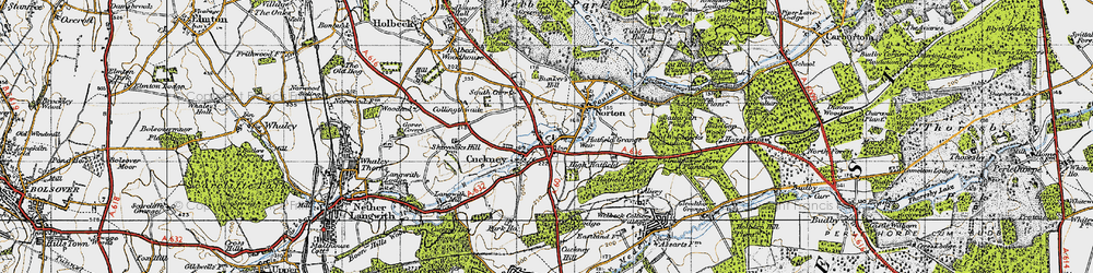 Old map of Cuckney in 1947
