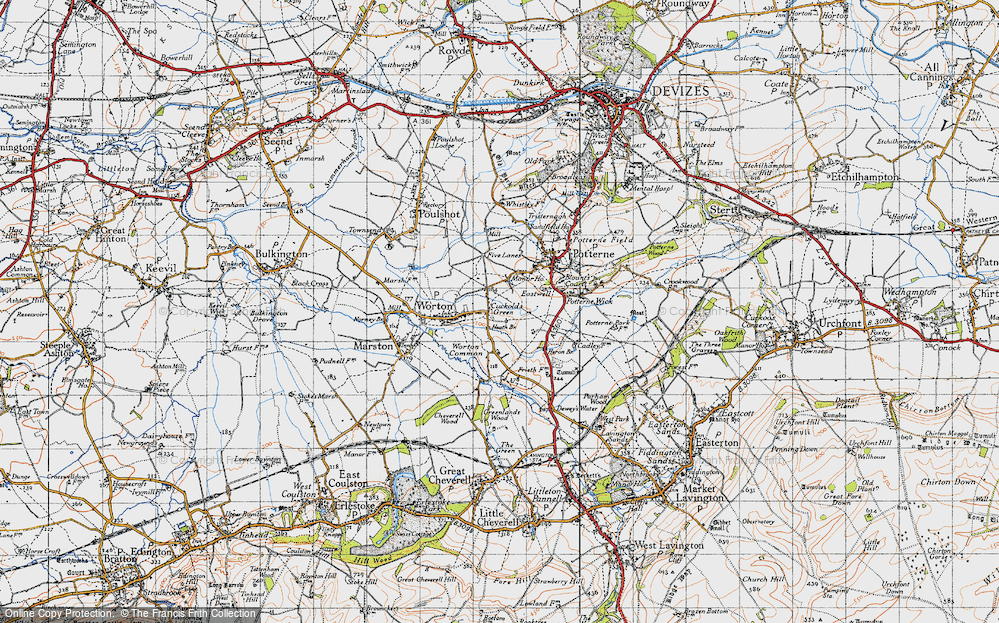 Old Map of Cuckold's Green, 1940 in 1940