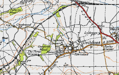 Old map of Cuckoo's Corner in 1940