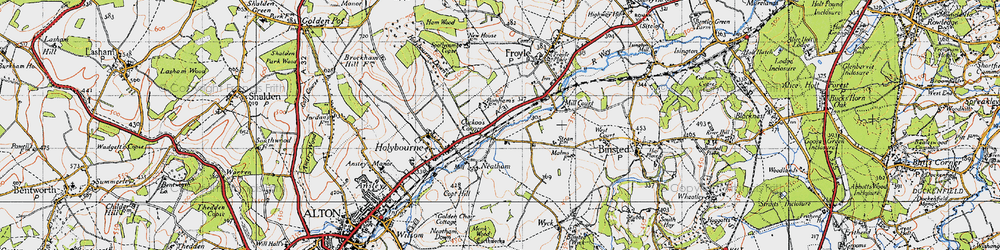 Old map of Cuckoo's Corner in 1940