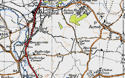 Old map of Cuckoo Tye in 1946