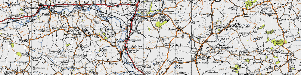Old map of Cuckoo Tye in 1946