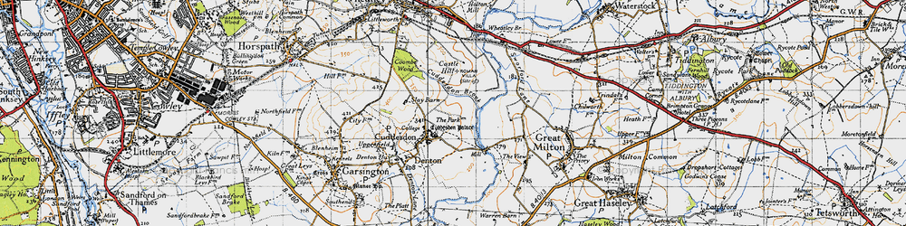 Old map of Cuddesdon in 1947