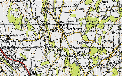 Old map of Cudham in 1946