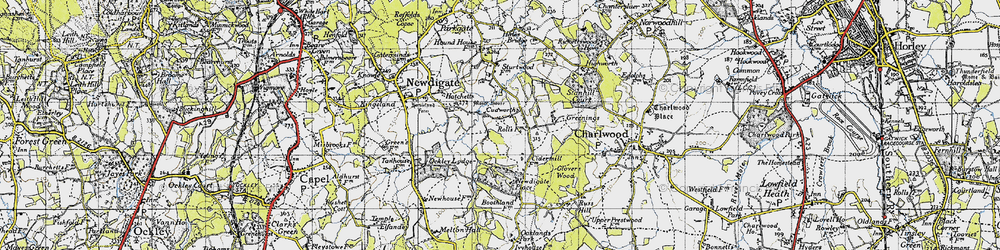 Old map of Beam Brook in 1940