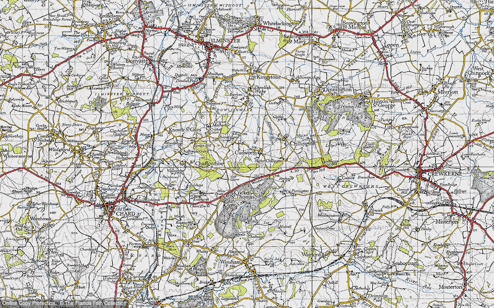 Old Map of Cudworth, 1945 in 1945