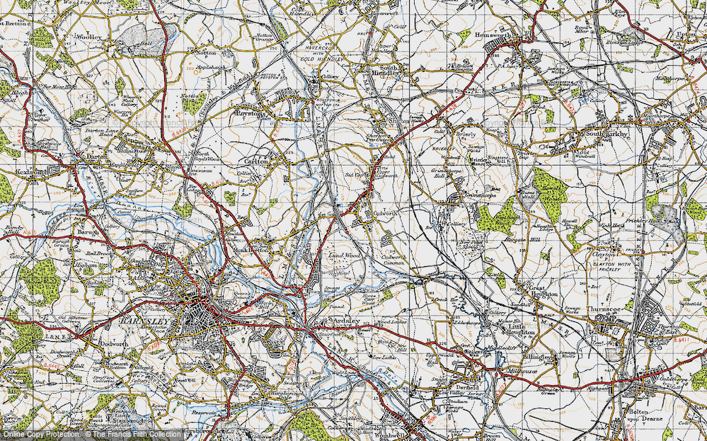 Old Map of Cudworth, 1947 in 1947