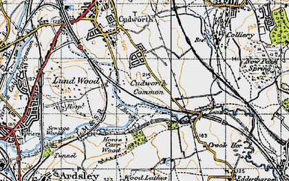 Old map of Cudworth Common in 1947