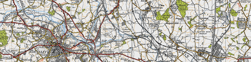 Old map of Cudworth Common in 1947