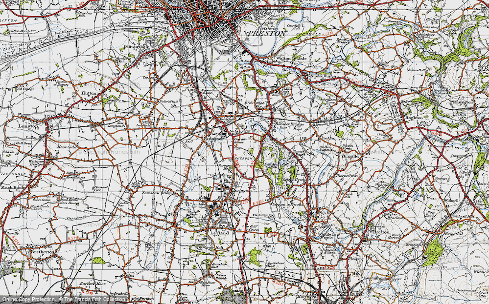 Old Map of Cuerden Green, 1947 in 1947
