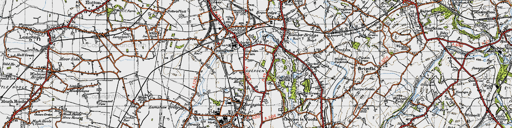 Old map of Cuerden Green in 1947