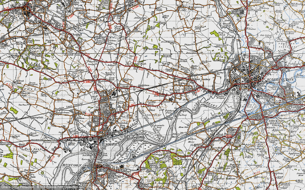 Old Map of Cuerdley Cross, 1947 in 1947