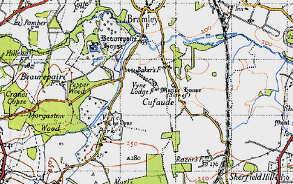 Old map of Cufaude in 1945