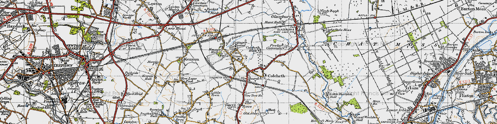 Old map of Culcheth in 1947