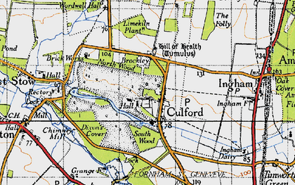 Old map of Culford in 1946