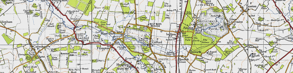 Old map of Culford in 1946