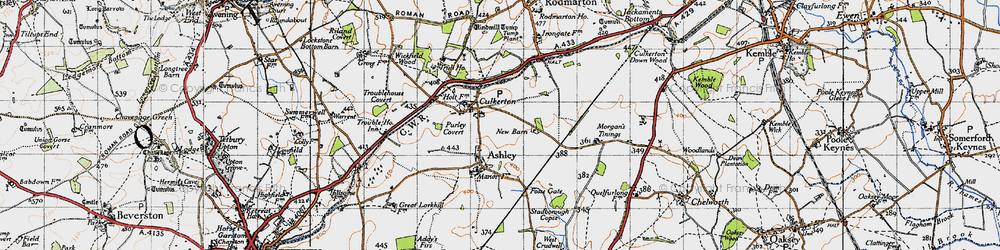 Old map of Trull Ho in 1947