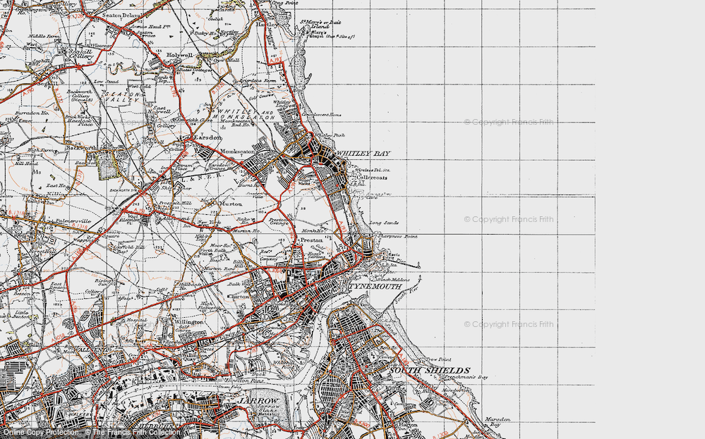 Old Map of Cullercoats, 1947 in 1947