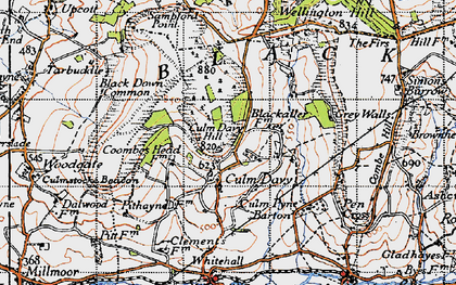 Old map of Culm Davy in 1946