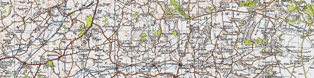 Old map of Culm Davy in 1946