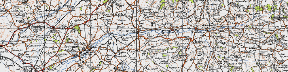 Old map of Culmstock in 1946
