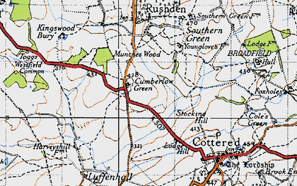 Old map of Cumberlow Green in 1946