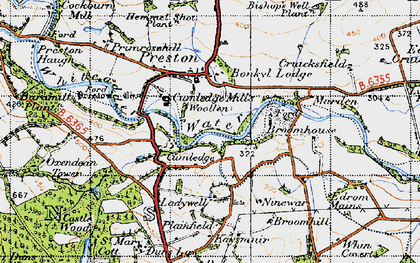 Old map of Broom Ho in 1947