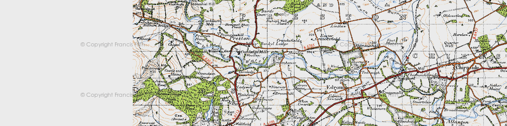 Old map of Broomhouse Mains in 1947