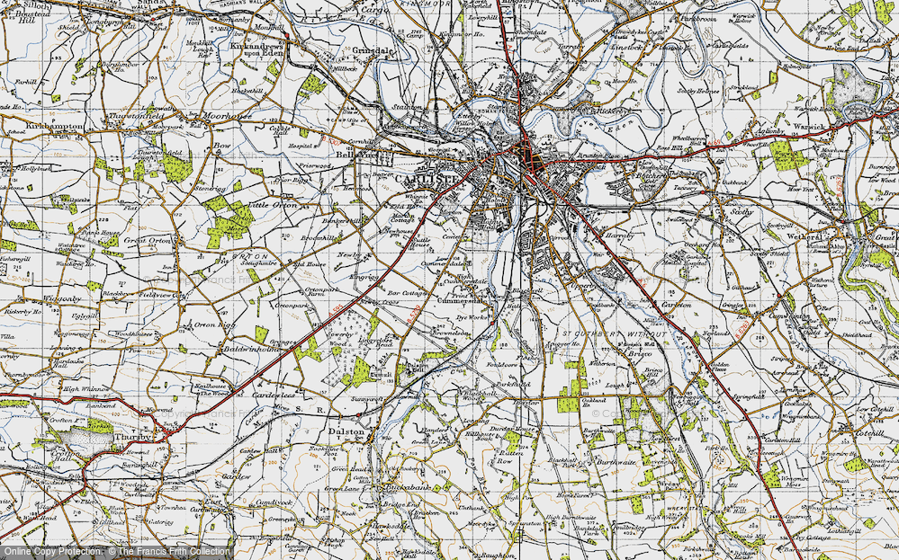 Old Map of Historic Map covering Blackhall Wood in 1947