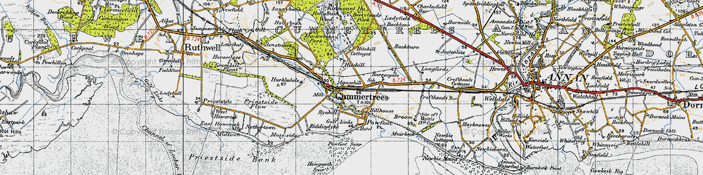 Old map of Cummertrees in 1947