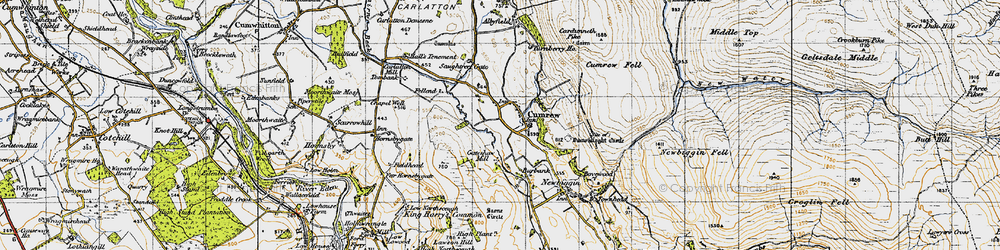Old map of Cumrew in 1947