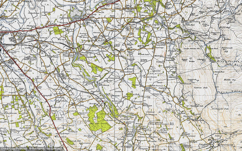 Old Map of Historic Map covering Brackenbank in 1947