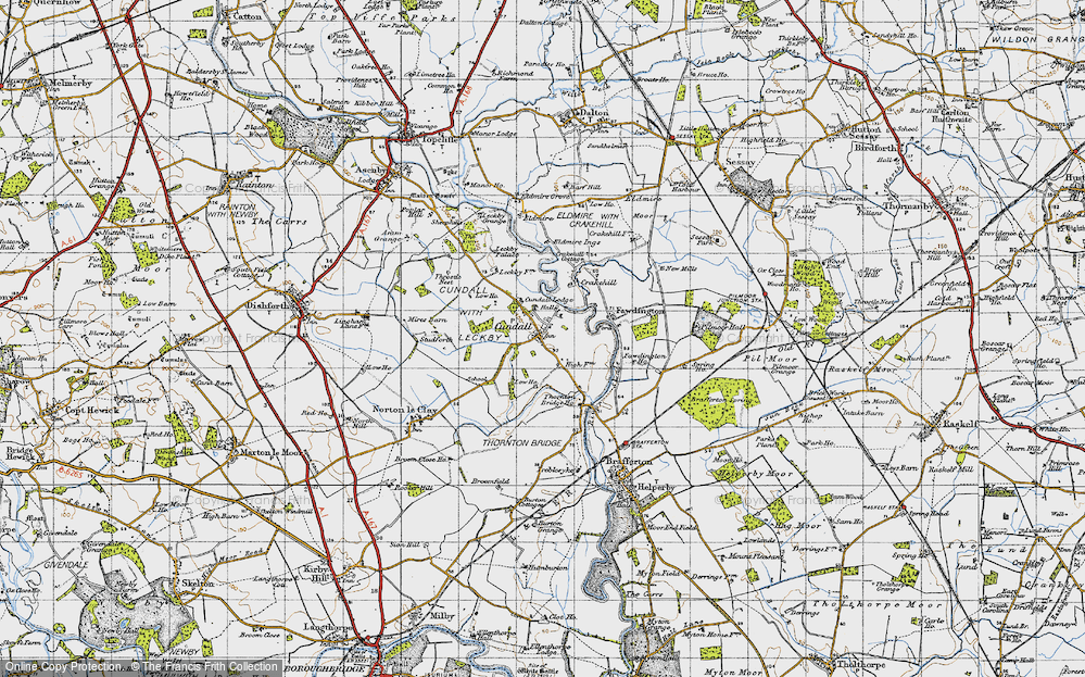 Old Map of Cundall, 1947 in 1947